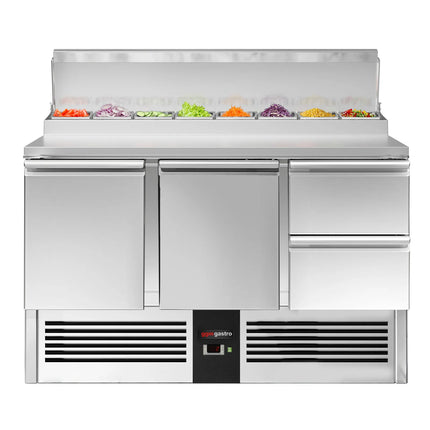 GGM Gastro Commercial Saladette Prep Counter PREMIUM - 1368x700mm - 2 Doors & 2 Drawers - for 8x GN 1/6