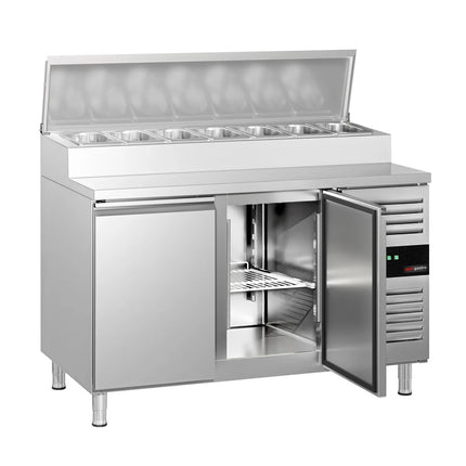 GGM Gastro Commercial Saladette Prep Counter PREMIUM - 1510x800mm - 2 Doors - for 8x GN 1/3