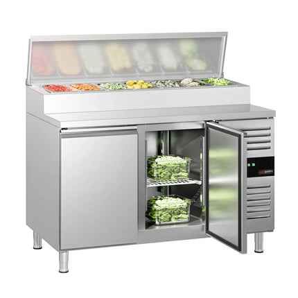 GGM Gastro Commercial Saladette Prep Counter PREMIUM - 1510x800mm - 2 Doors - for 8x GN 1/3