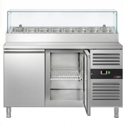 GGM Gastro Commercial Saladette Prep Counter PREMIUM - 1510x800mm - 2 Doors - for 8x GN 1/3