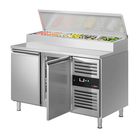 GGM Gastro Commercial Saladette Prep Counter PREMIUM - 1510x800mm - 2 Doors - for 8x GN 1/3
