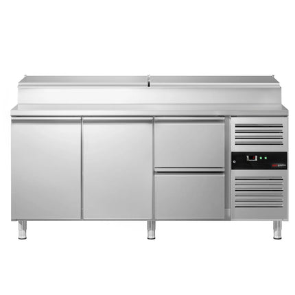 GGM Gastro Commercial Saladette Prep Counter PREMIUM - 1795mm - 2 Doors & 2 Drawers - for 8x GN 1/3