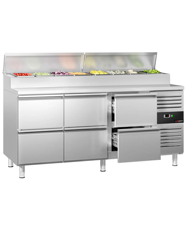 GGM Gastro Commercial Saladette Prep Counter PREMIUM - 1795mm - 6 Drawers - for 8x GN 1/3