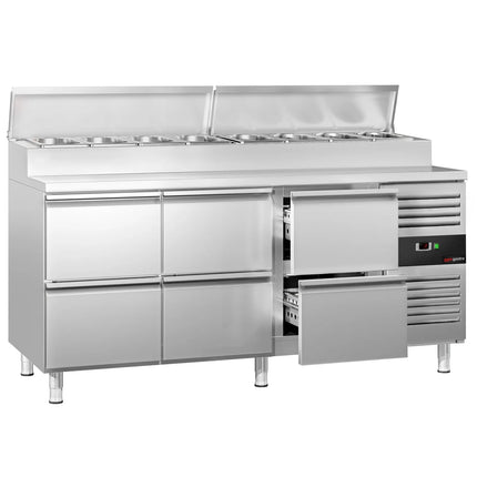 GGM Gastro Commercial Saladette Prep Counter PREMIUM - 1795mm - 6 Drawers - for 8x GN 1/3