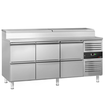 GGM Gastro Commercial Saladette Prep Counter PREMIUM - 1795mm - 6 Drawers - for 8x GN 1/3