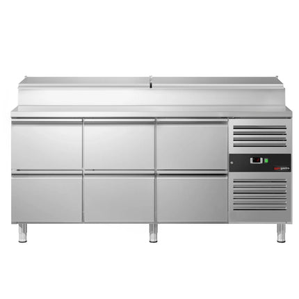 GGM Gastro Commercial Saladette Prep Counter PREMIUM - 1795mm - 6 Drawers - for 8x GN 1/3