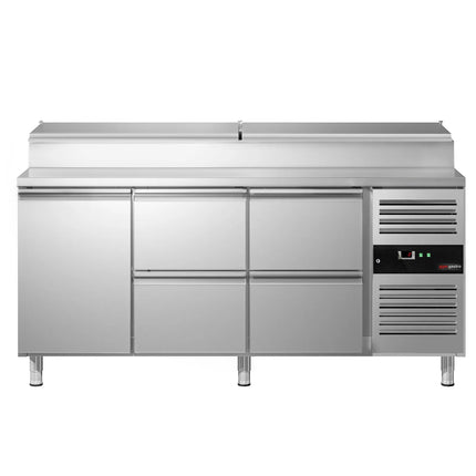 GGM Gastro Commercial Saladette Prep Counter PREMIUM - 1795mm - with 1 Door & 4 Drawers - for 8x GN 1/3