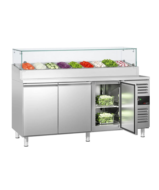 GGM Gastro Commercial Saladette Prep Counter PREMIUM - 1795x700mm - 3 Doors - for 9x GN 1/3
