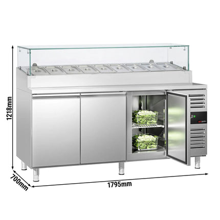 GGM Gastro Commercial Saladette Prep Counter PREMIUM - 1795x700mm - 3 Doors - for 9x GN 1/3