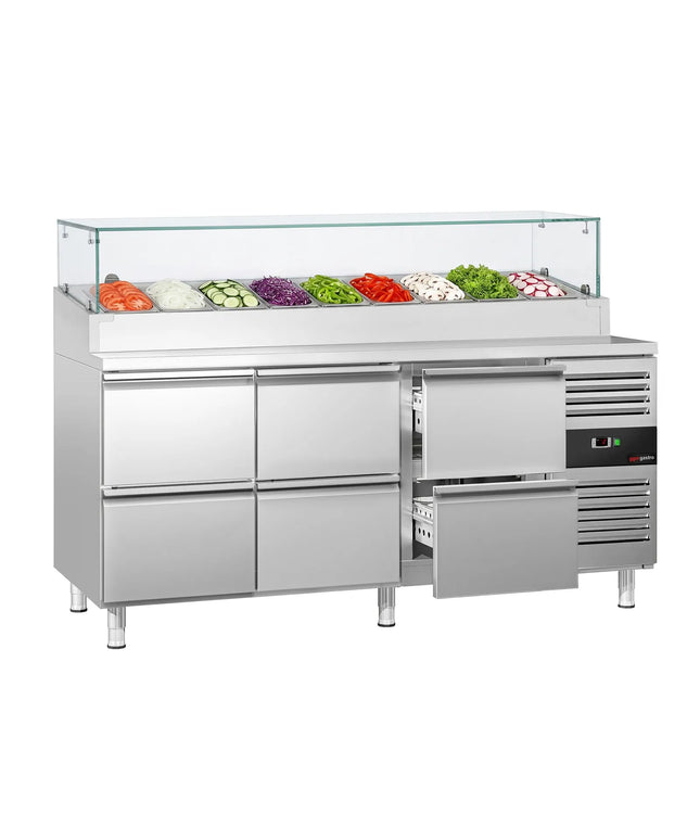 GGM Gastro Commercial Saladette Prep Counter PREMIUM - 1795x700mm - 6 Drawers - for 9x GN 1/3