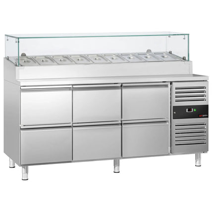 GGM Gastro Commercial Saladette Prep Counter PREMIUM - 1795x700mm - 6 Drawers - for 9x GN 1/3