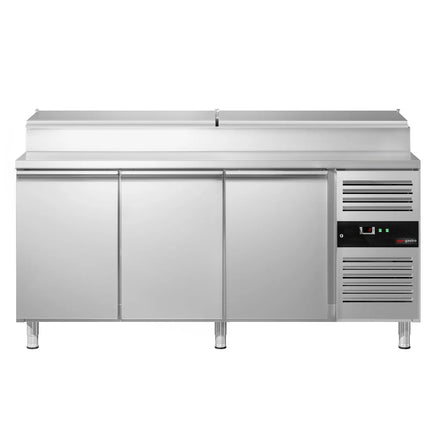 GGM Gastro Commercial Saladette Prep Counter PREMIUM - 2020x800mm - 3 Doors - for 10x GN 1/3