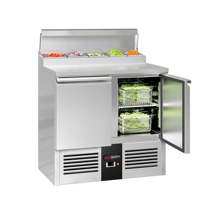 GGM Gastro Commercial Saladette Prep Counter PREMIUM - 900x700mm - 2 Doors - for 5x GN 1/6