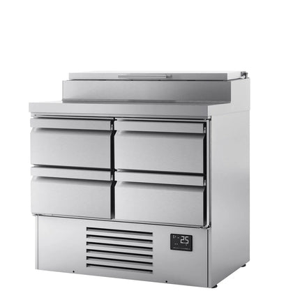 GGM Gastro Commercial Saladette Prep Counter - Slimline - 978x700mm - 4 Drawers - for 5x GN 1/4