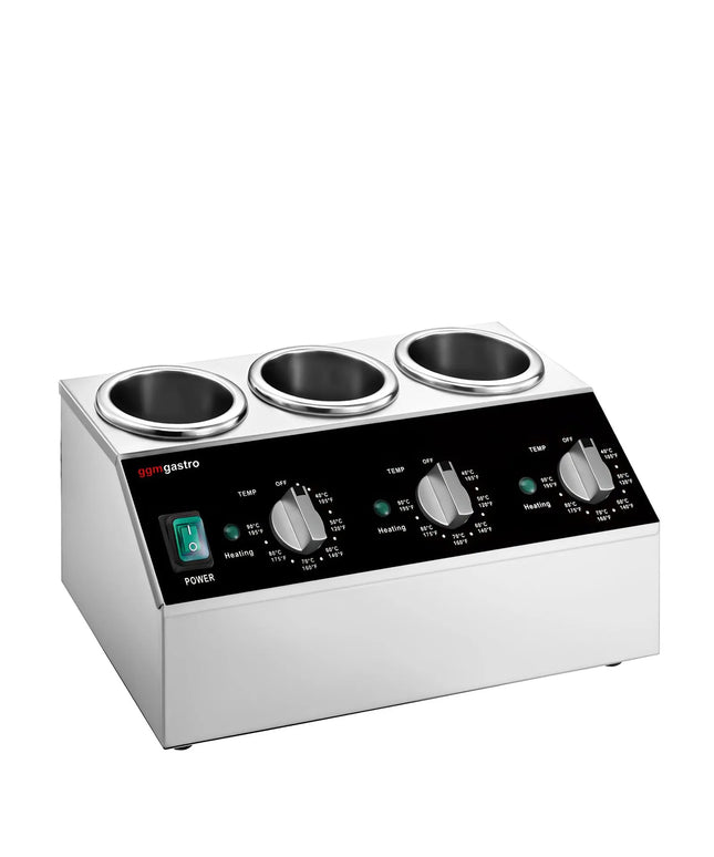 GGM Gastro Commercial Sauce Bottle Warmer - 600W - for 3 squeeze bottles
