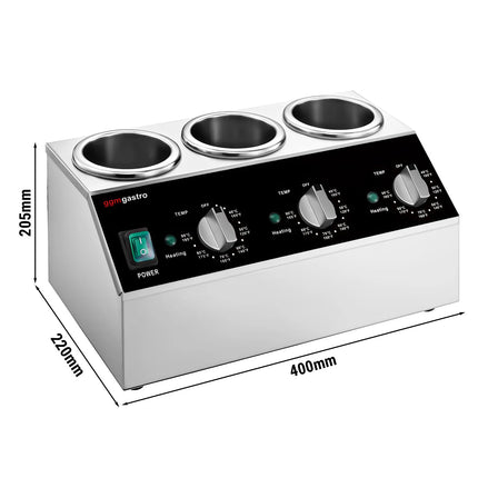 GGM Gastro Commercial Sauce Bottle Warmer - 600W - for 3 squeeze bottles