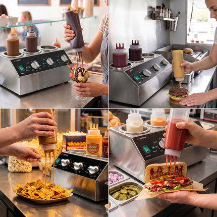 GGM Gastro Commercial Sauce Bottle Warmer - 600W - for 3 squeeze bottles