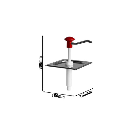 GGM Gastro Commercial Sauce Dispenser with Pump - 2 litres - suitable for GN 1/6 containers - Chrome-plated - 165x180x300mm - adjustable dose - without container