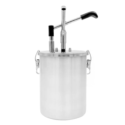 GGM Gastro Commercial Sauce Dispenser with Pump - 8 litres - Stainless steel - 215x430mm - adjustable dose - with container - 25–40g per pump