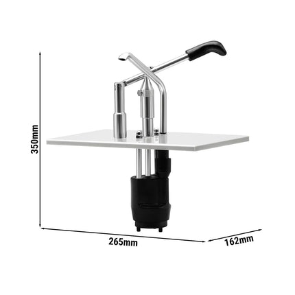 GGM Gastro Commercial Sauce Dispenser with Pump - adjustable dose - suitable for GN 1/4 containers - Stainless steel - 265x350mm