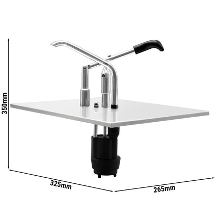 GGM Gastro Commercial Sauce Dispenser with Pump - suitable for GN 1/2 containers - adjustable dose - Stainless steel - 325x350mm