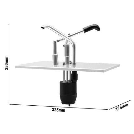 GGM Gastro Commercial Sauce Dispenser with Pump - suitable for GN 1/3 containers - Stainless steel - 325x176x350mm - adjustable dose