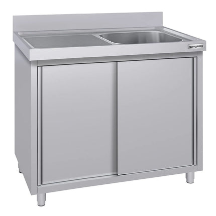GGM Gastro Commercial Sink Cabinet ECO - 1000x600mm - with 1 bowl right-hand