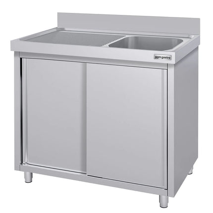 GGM Gastro Commercial Sink Cabinet ECO - 1000x600mm - with 1 bowl right-hand