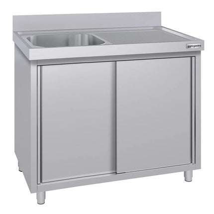 GGM Gastro Commercial Sink Cabinet ECO - 1000x700mm - with 1 bowl left-hand