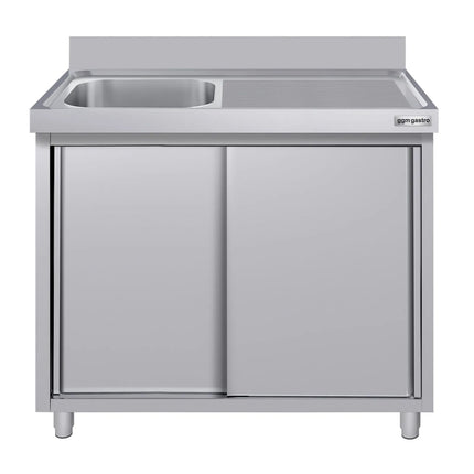 GGM Gastro Commercial Sink Cabinet ECO - 1000x700mm - with 1 bowl left-hand