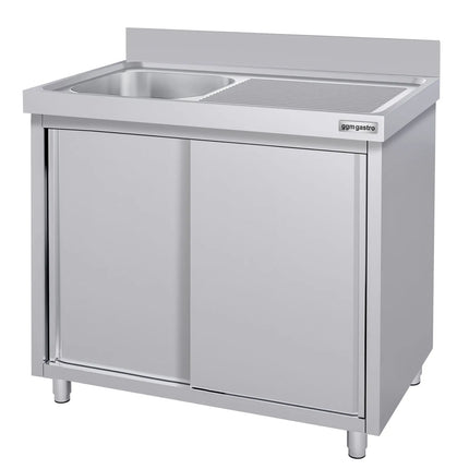 GGM Gastro Commercial Sink Cabinet ECO - 1000x700mm - with 1 bowl left-hand
