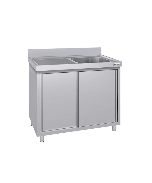 GGM Gastro Commercial Sink Cabinet ECO - 1200x600mm - with 1 bowl right-hand