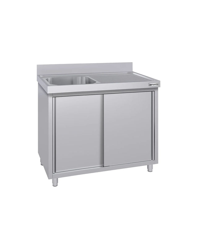 GGM Gastro Commercial Sink Cabinet ECO - 1200x700mm - with 1 bowl left-hand