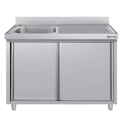 GGM Gastro Commercial Sink Cabinet ECO - 1400x600mm - with 1 bowl left-hand