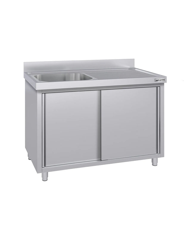 GGM Gastro Commercial Sink Cabinet ECO - 1400x700mm - with 1 bowl left-hand
