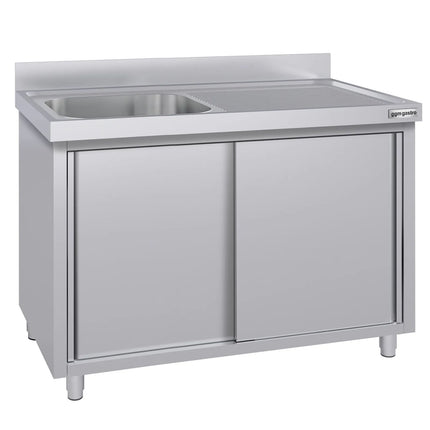 GGM Gastro Commercial Sink Cabinet ECO - 1400x700mm - with 1 bowl left-hand