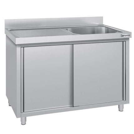 GGM Gastro Commercial Sink Cabinet ECO - 1400x700mm - with 1 bowl right-hand