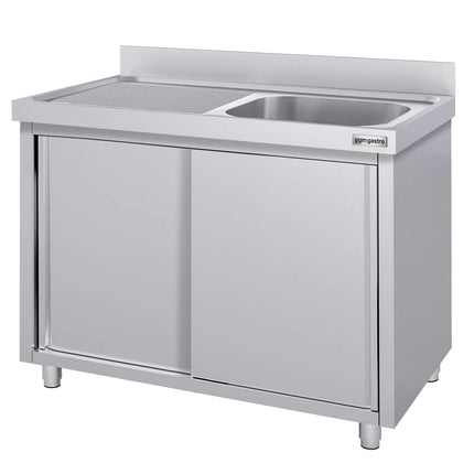 GGM Gastro Commercial Sink Cabinet ECO - 1400x700mm - with 1 bowl right-hand
