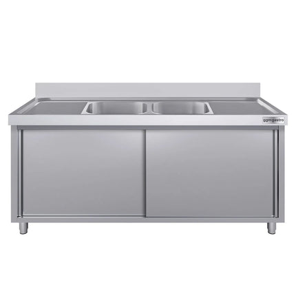 GGM Gastro Commercial Sink Cabinet ECO - 1800x600mm - with 2 bowls centre
