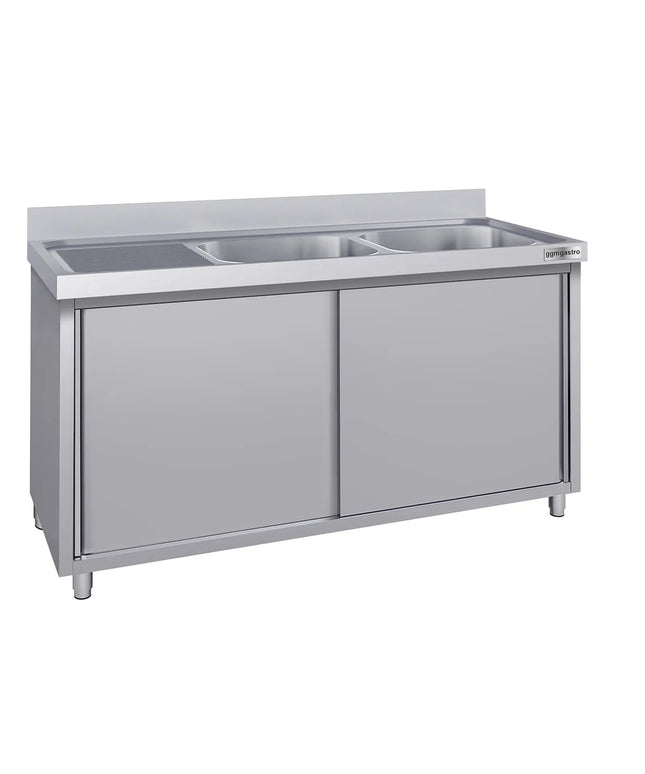 GGM Gastro Commercial Sink Cabinet ECO - 2000x700mm - 2 bowls right-hand