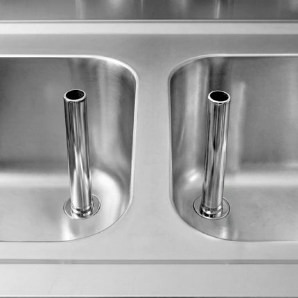 GGM Gastro Commercial Sink Cabinet ECO - 2000x700mm - 2 bowls right-hand - 3 drawers