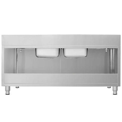 GGM Gastro Commercial Sink Cabinet ECO - 2000x700mm - with 2 bowls centre
