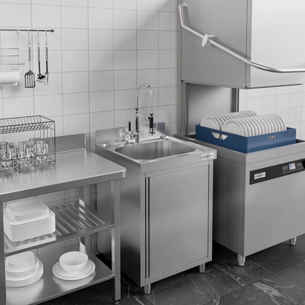 GGM Gastro Commercial Sink Cabinet ECO - 600x600mm - with 1 bowl centre