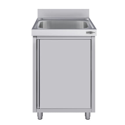GGM Gastro Commercial Sink Cabinet ECO - 600x700mm - with 1 bowl centre