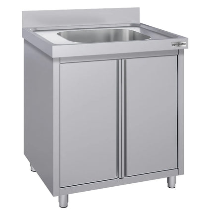 GGM Gastro Commercial Sink Cabinet ECO - 800x600mm - with 1 bowl centre