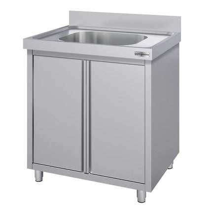 GGM Gastro Commercial Sink Cabinet ECO - 800x600mm - with 1 bowl centre