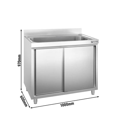 GGM Gastro Commercial Sink Cabinet PREMIUM - 1000x600mm - 1 bowl