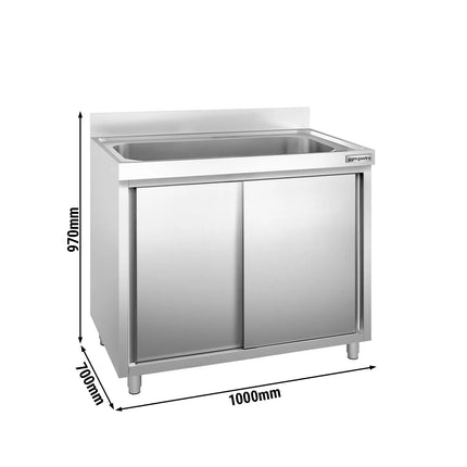 GGM Gastro Commercial Sink Cabinet PREMIUM - 1000x700mm - 1 bowl