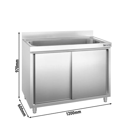 GGM Gastro Commercial Sink Cabinet PREMIUM - 1200x600mm - 1 bowl
