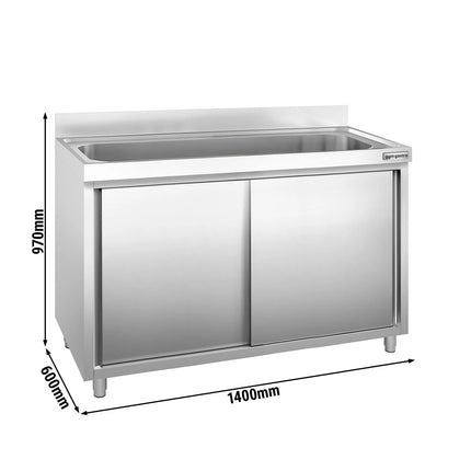 GGM Gastro Commercial Sink Cabinet PREMIUM - 1400x600mm - 1 bowl